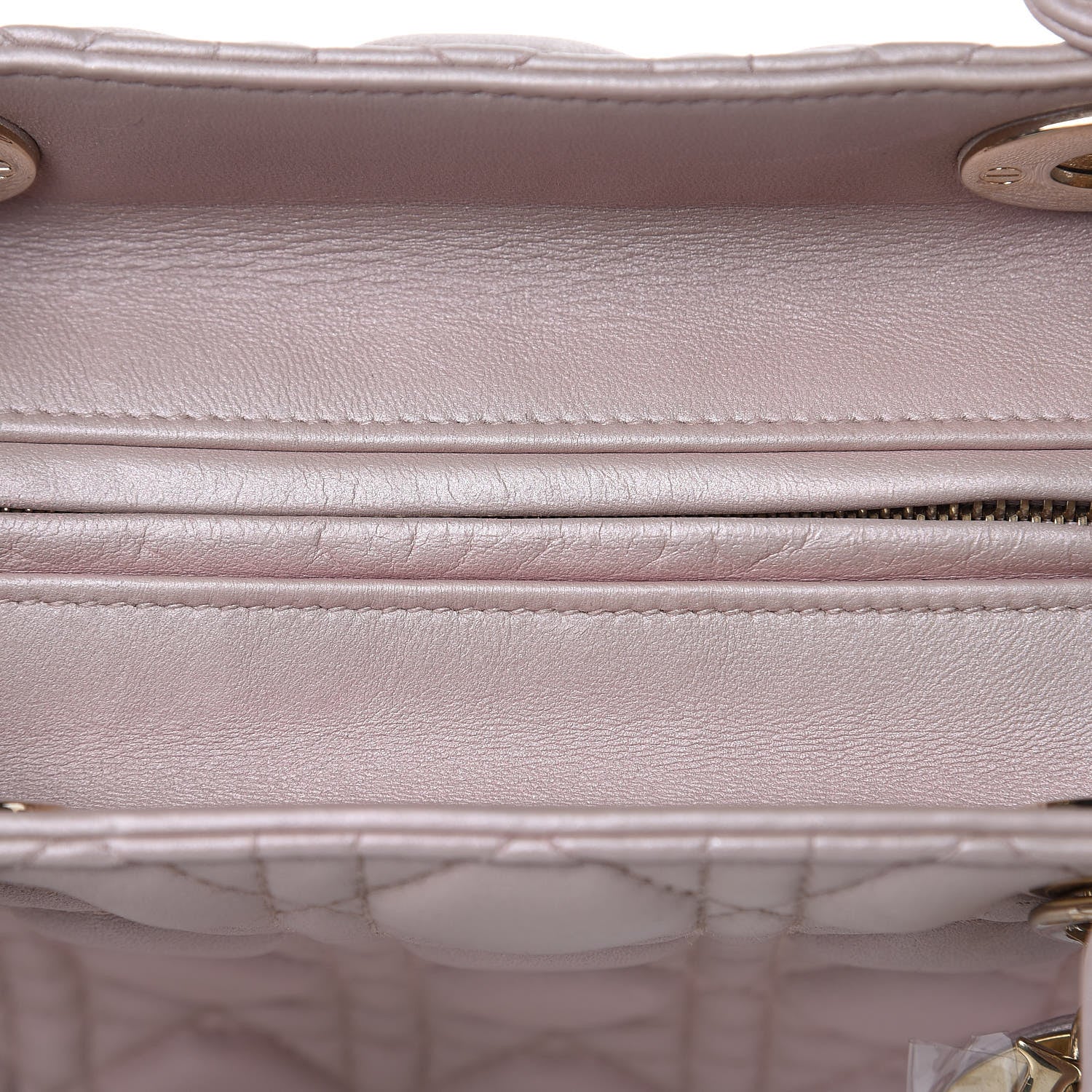 Christian Dior Pearly Lambskin Cannage Medium Lady Dior Lotus 12 of 12