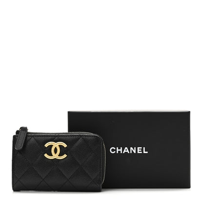 Chanel Caviar Quilted Zipped Key Holder Case Black 9 of 9