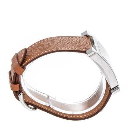Hermes Stainless Steel Epsom 26mm Heure H Hour Quartz Watch Gold 5 of 11