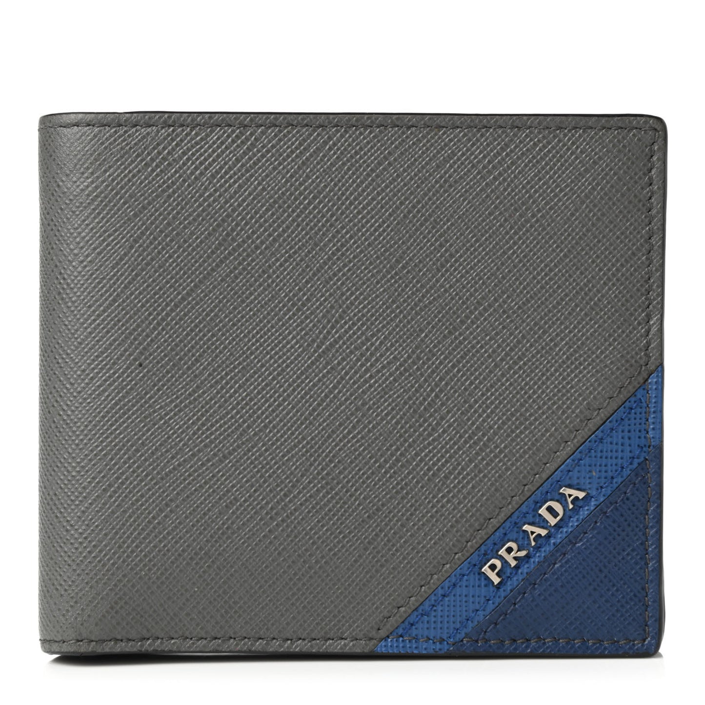 Saffiano Tri-Color Bi-Fold Wallet Marmo Baltico Bluette
