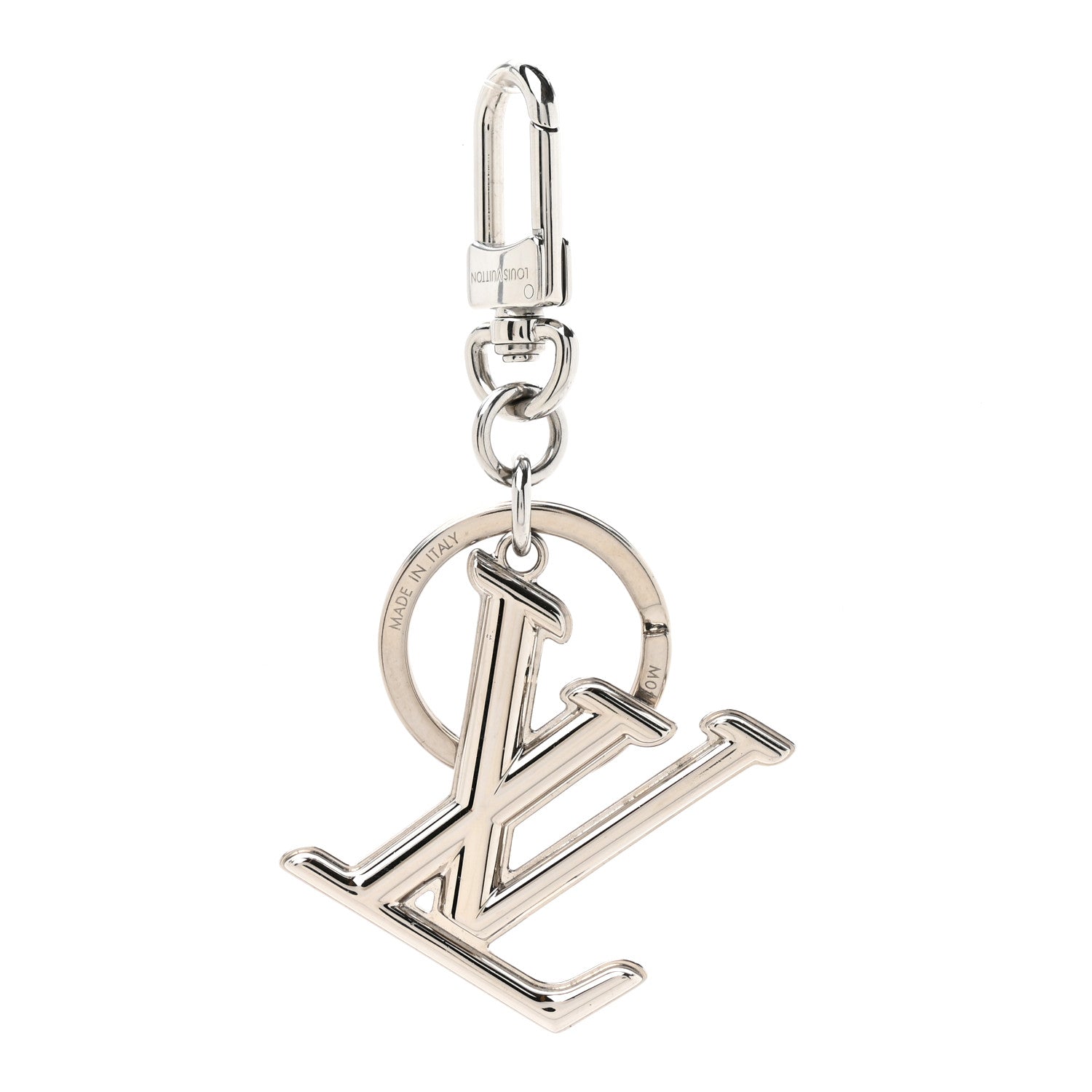 Louis Vuitton Zamac Palladium LV Dimension Bag Charm Key Holder Silver 1 of 5