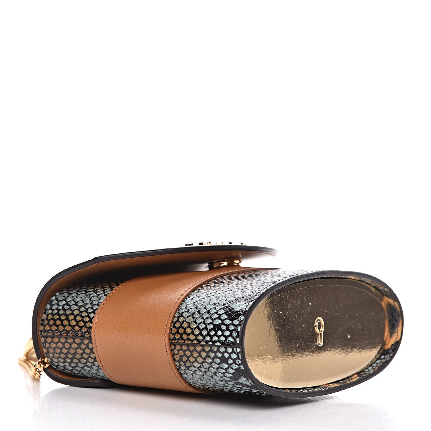 Chloe Calfskin Python Embossed Small Aby Lock Faded Blue 4 of 9