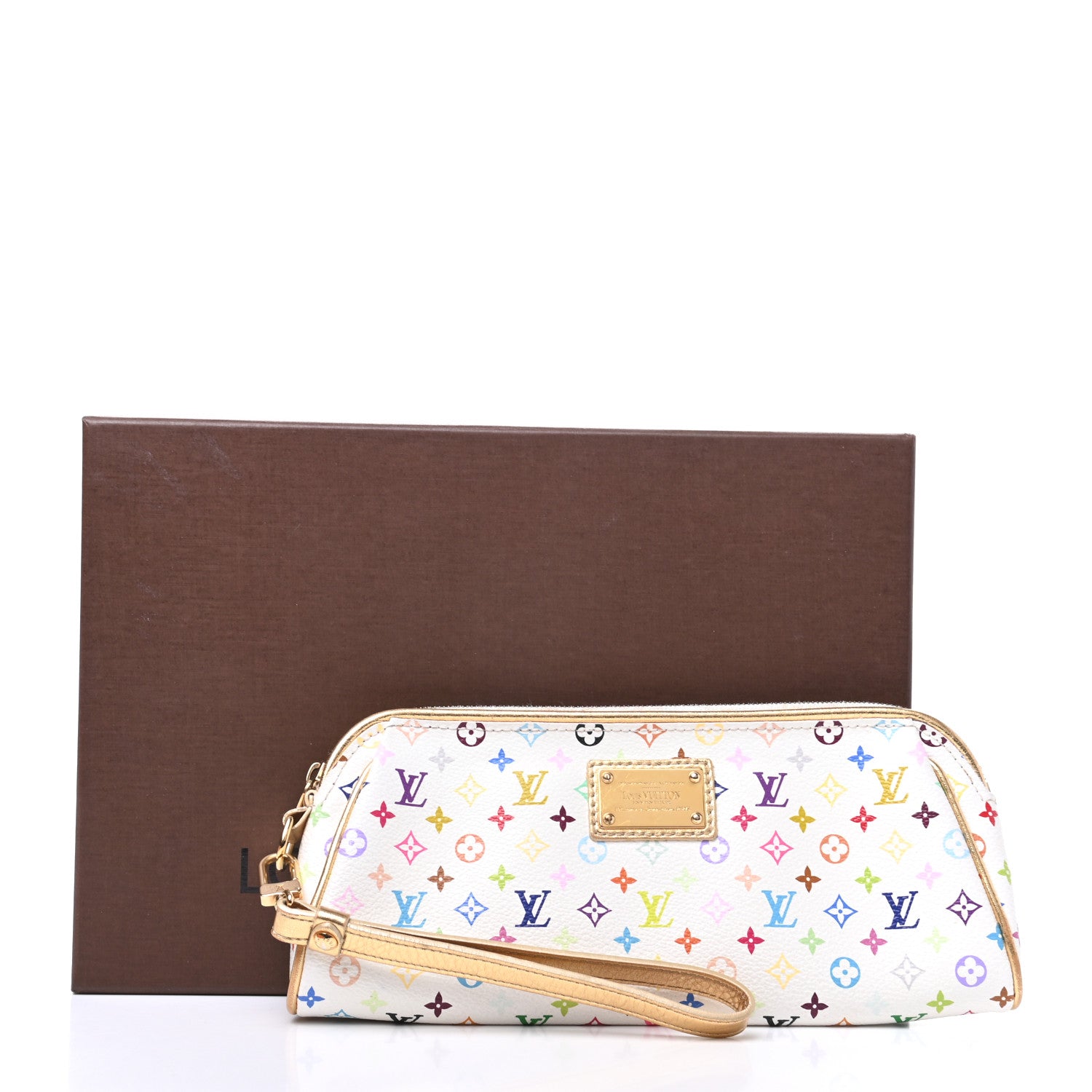 Louis Vuitton Monogram Multicolor Kate Clutch White 9 of 9