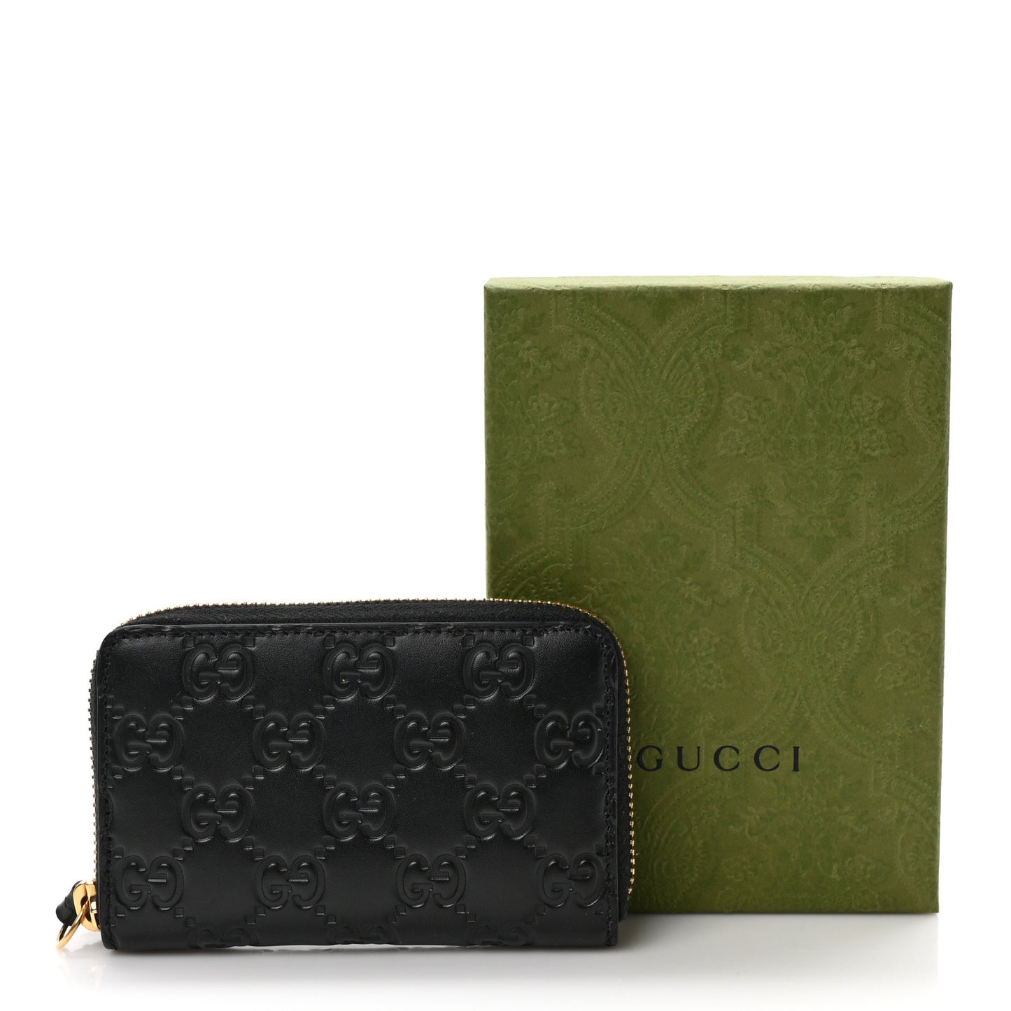 Guccissima Zip Around Card Case Black