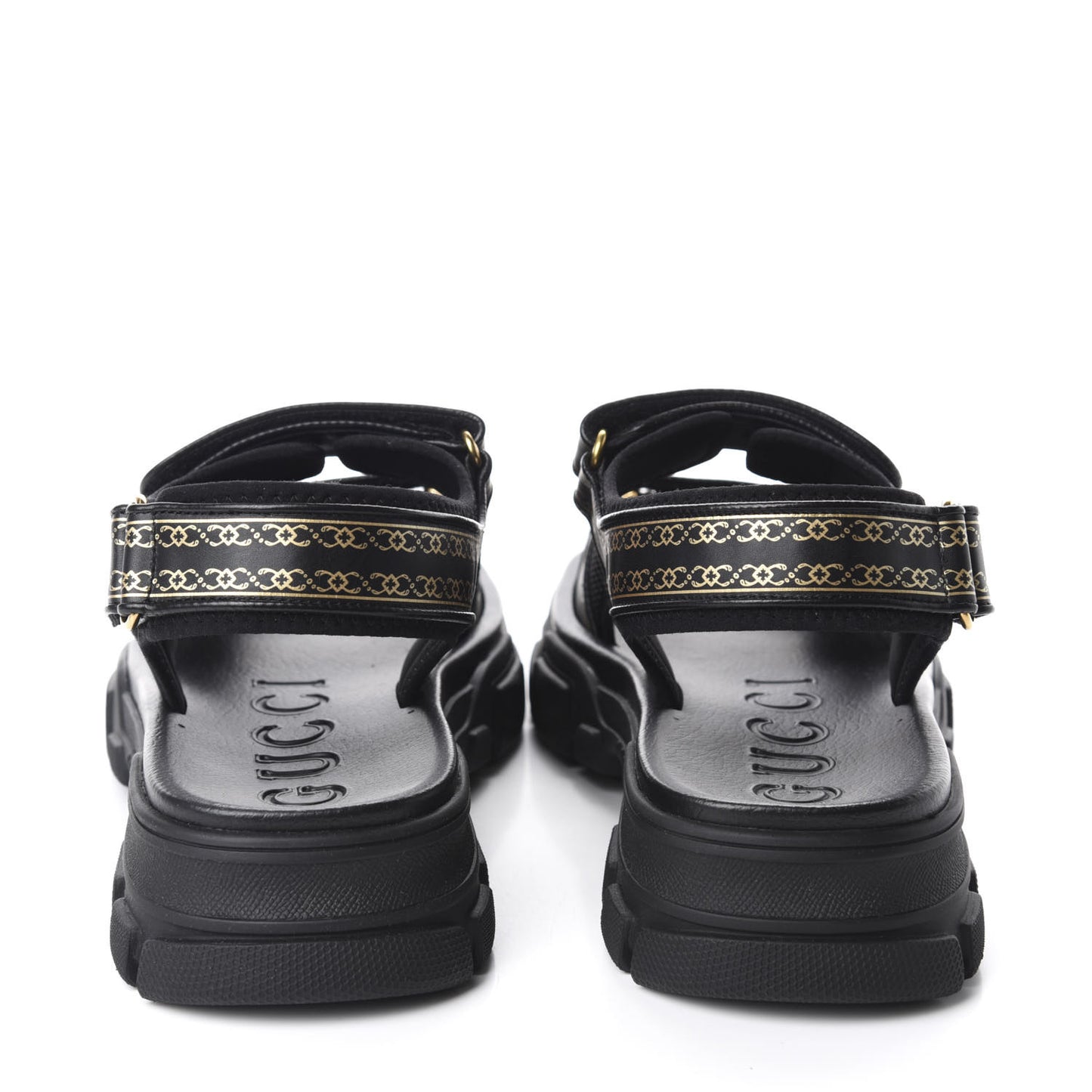 Nappa Mesh Chambre des Squelettes Mens Aguru Sandals 9 Black Gold