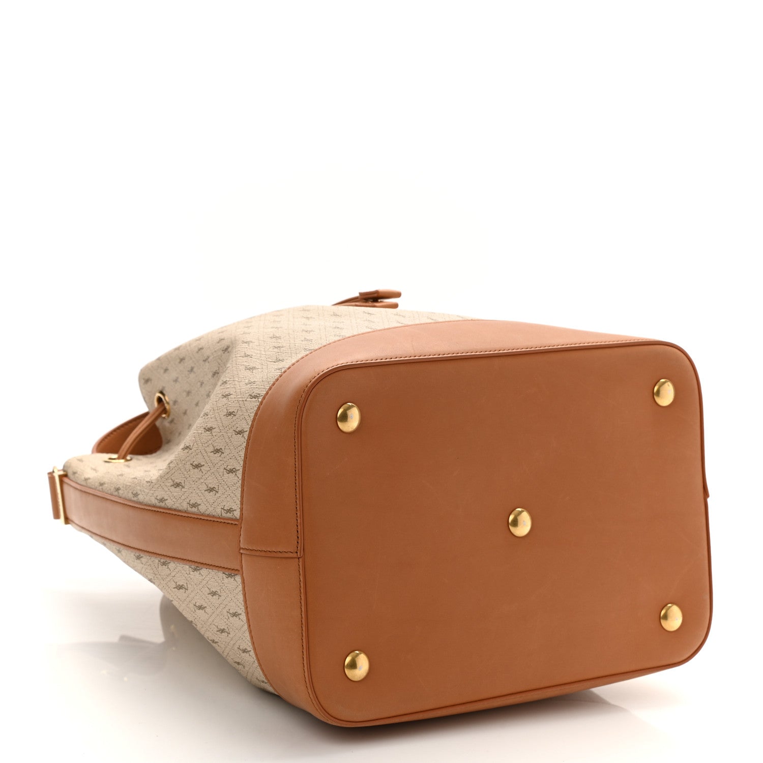 Saint Laurent Canvas All-Over Monogram Bucket Bag Brown 6 of 13