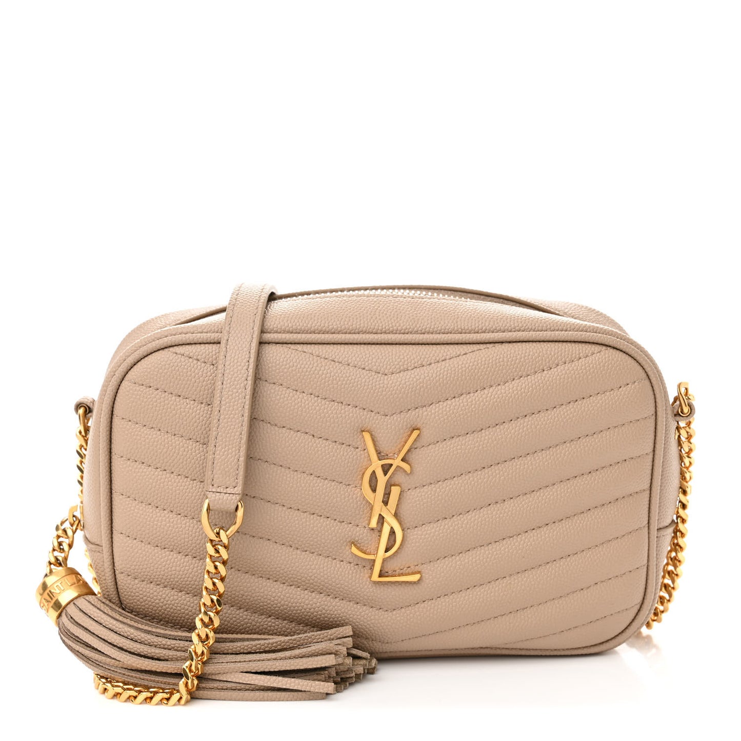 Grain De Poudre Matelasse Monogram Mini Lou Camera Bag Dark Beige