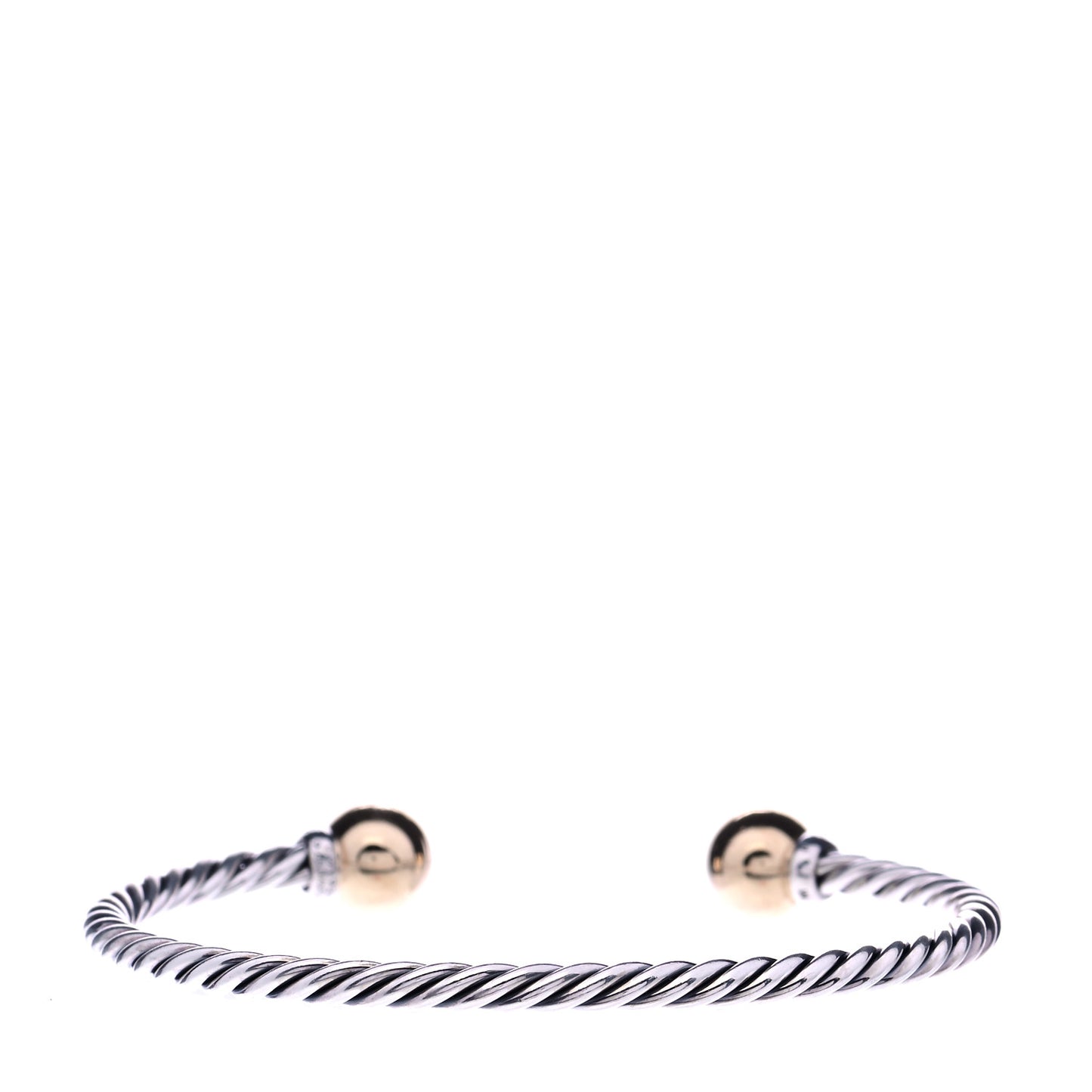 Sterling Silver 18K Yellow Gold Diamond 9mm Solari Bead Bracelet
