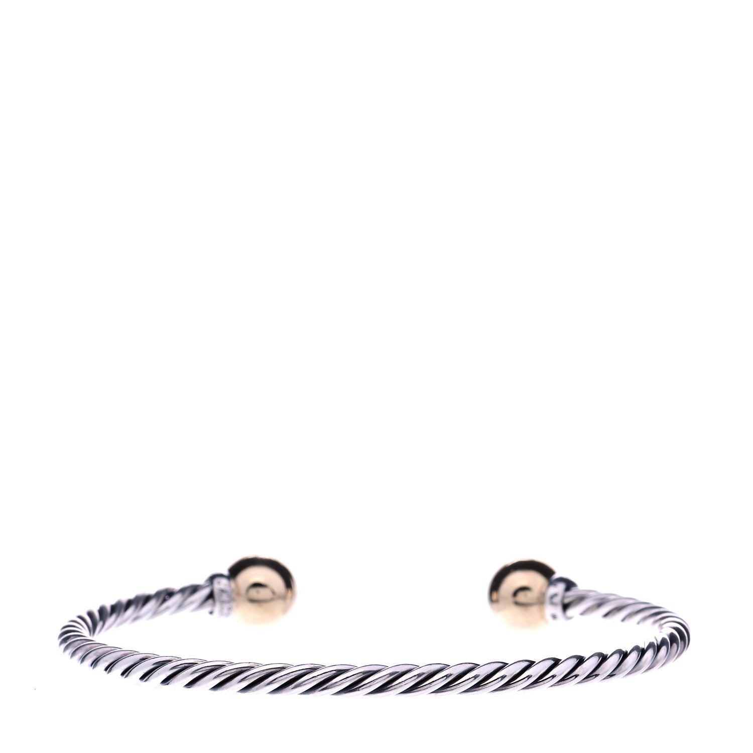 David Yurman Sterling Silver 18K Yellow Gold Diamond 9mm Solari Bead Bracelet 3 of 6