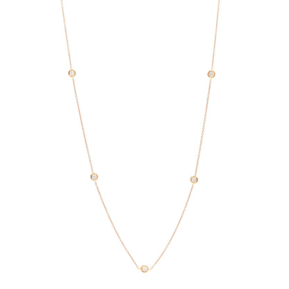 Roberto Coin 18K Yellow Gold Diamond .23ctw Diamonds By The Inch Five Station Necklace 1 of 4