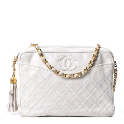 Chanel Lambskin Quilted Tassel Camera Case White 1 of 13