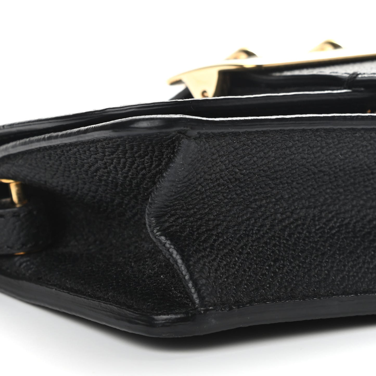 Grainy Calfskin House Check Small Buckle Bag Black