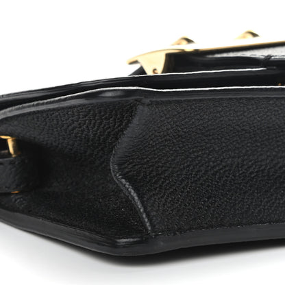 Burberry Grainy Calfskin House Check Small Buckle Bag Black 8 of 11