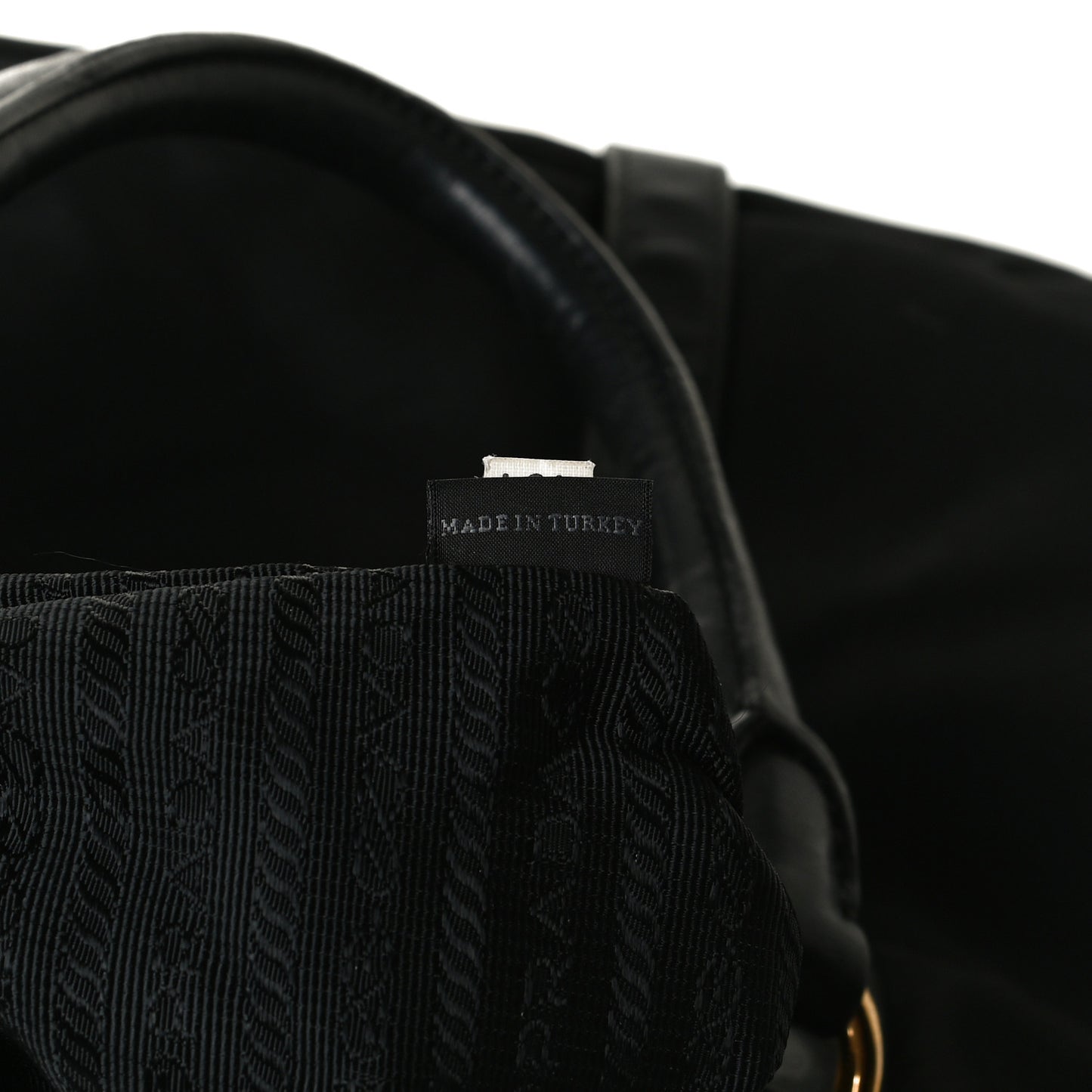 Tessuto Nylon City Calfskin Shoulder Bag Black