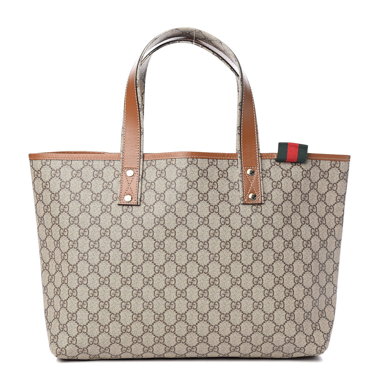 GG Plus Monogram Medium Signature Web Loop Tote Brown
