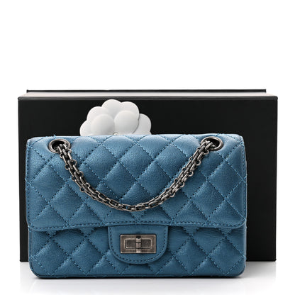 Chanel Metallic Sheepskin Quilted 2.55 Reissue Mini Flap Blue 11 of 11