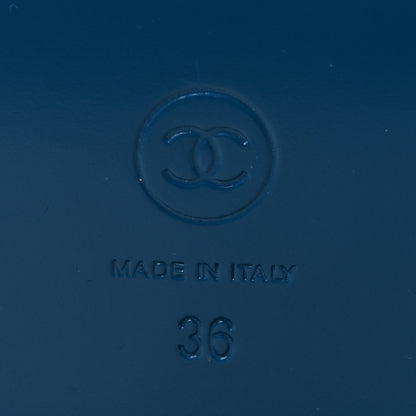 Chanel Tweed CC Lace Up Boots 36 Black Turquoise 7 of 11