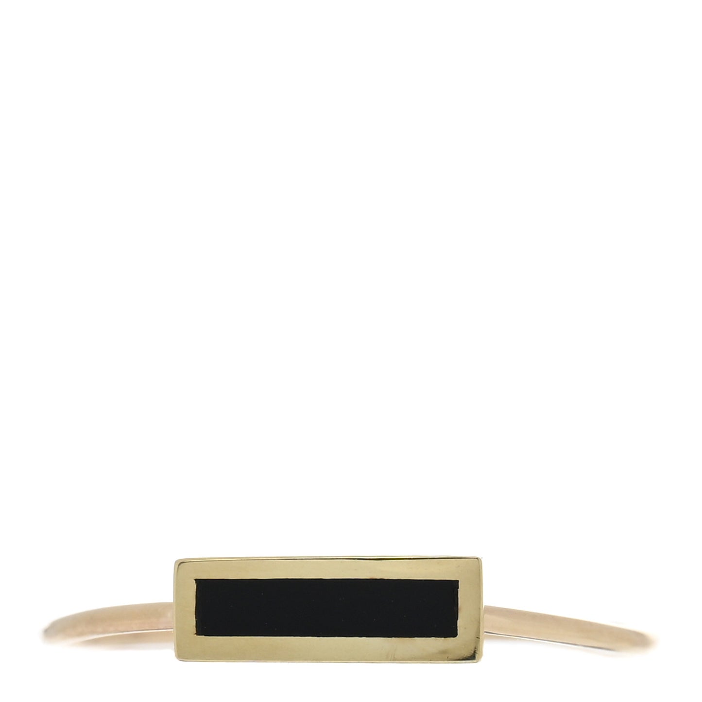 18K Yellow Gold Black Onyx Bar Ring 54 7
