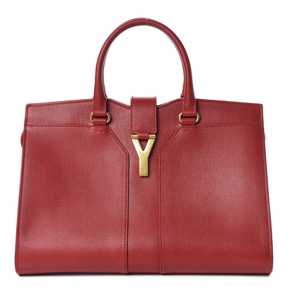 Saint Laurent Textured Calfskin Medium Cabas ChYc Red 1 of 10