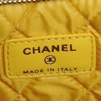 Chanel Lambskin Quilted Medium Cosmetic Case Yellow 6 of 7