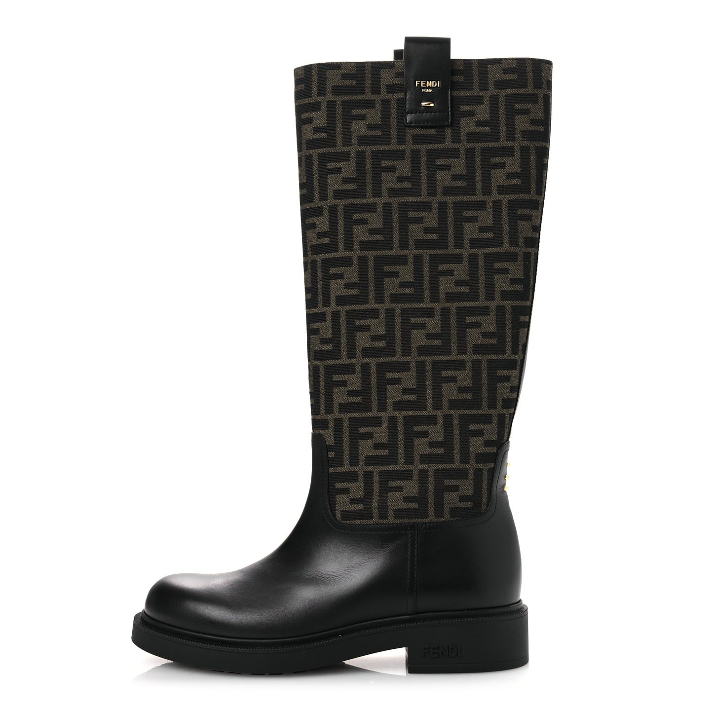 Zucca Calfskin Flip Boots 41 Brown Black