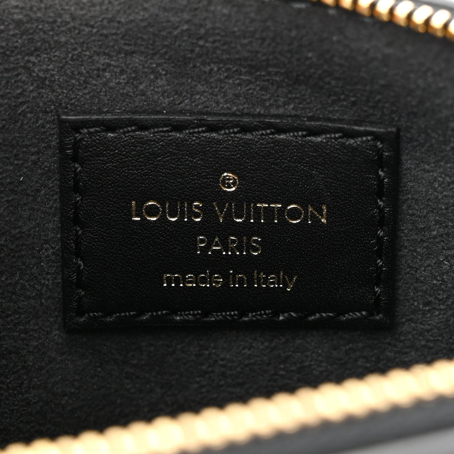 Calfskin Nanogram Embossed Lexington Pouch Black