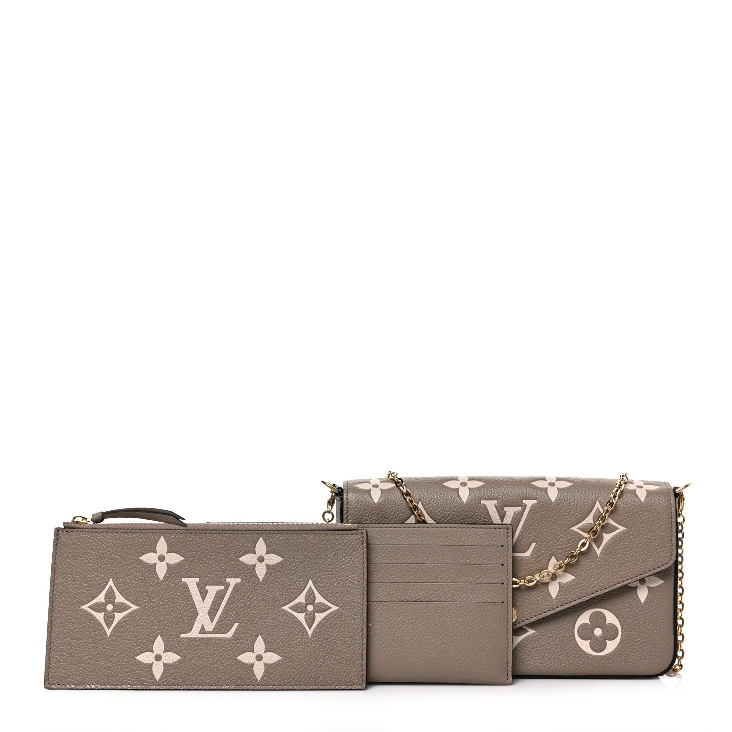 Louis Vuitton Empreinte Monogram Giant Felicie Pochette Tourterelle Creme 1 of 7