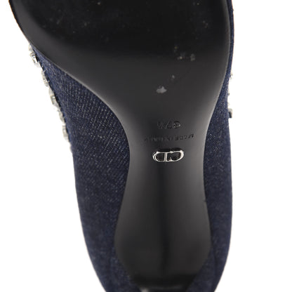 Christian Dior Denim Crystal Garland Pumps 37.5 Blue Fonce 9 of 12