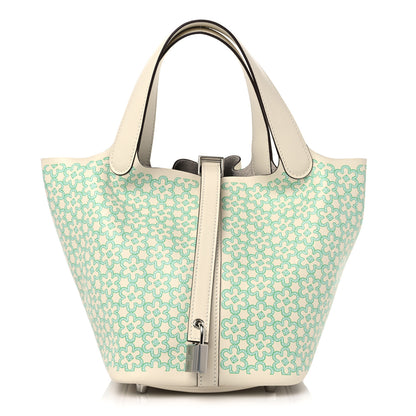 Hermes Swift Lucky Daisy Picotin Lock 18 PM Nata Vert 1 of 10