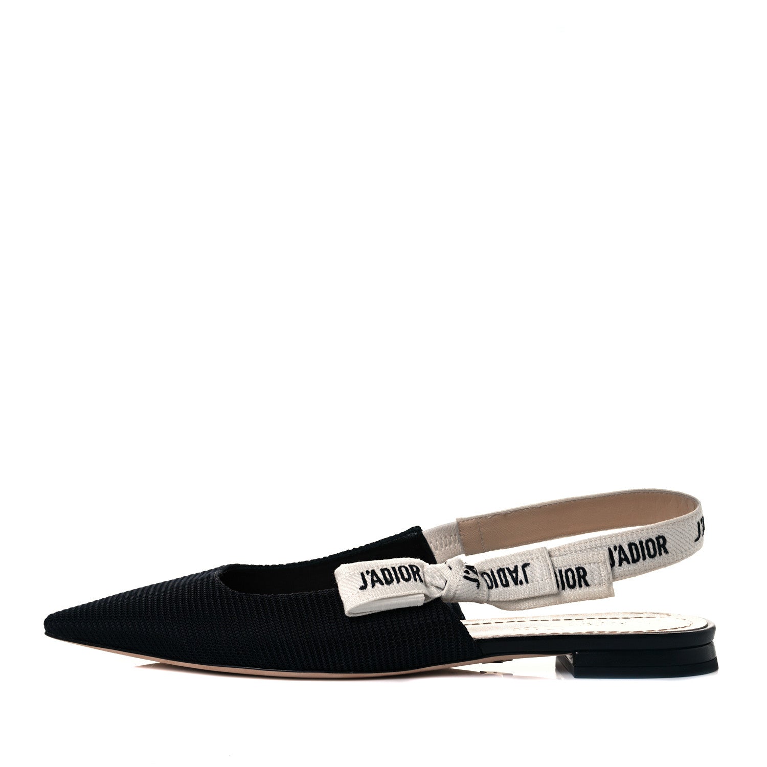 Christian Dior Technical Canvas Ribbon J'Adior Slingback Ballet Flats 39.5 Black 1 of 10