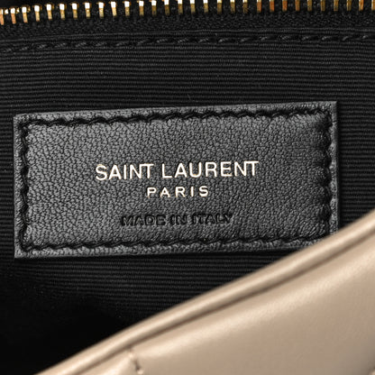 Saint Laurent Lambskin Quilted Toy Loulou Puffer Monogram Chain Satchel Dark Beige 6 of 11