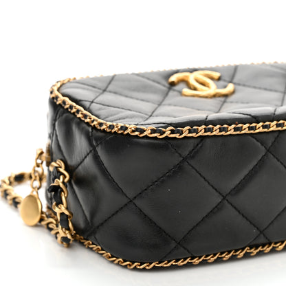 Chanel Lambskin Quilted Chain CC Mini Camera Case Black 9 of 11