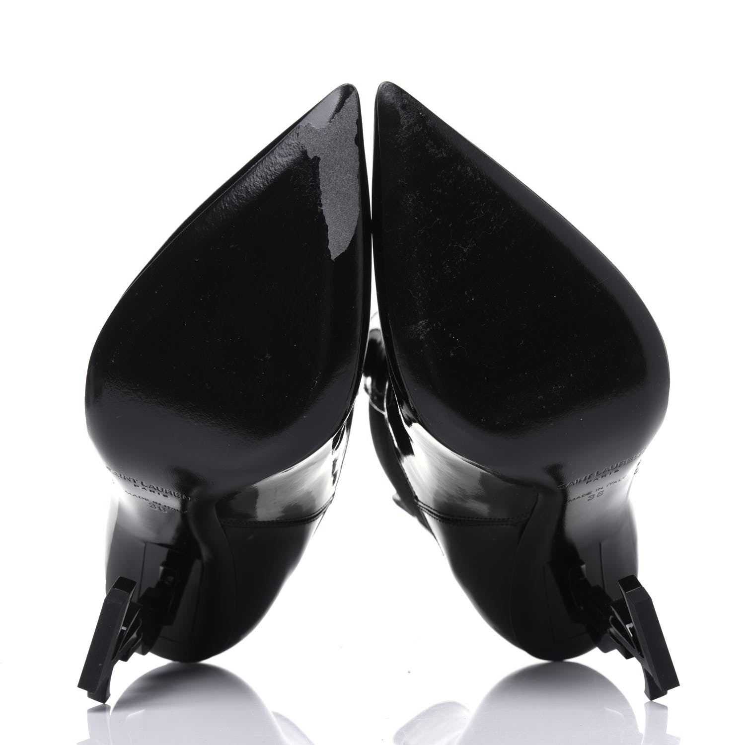 Saint Laurent Patent Opyum Ankle Booties 36 Black 5 of 8