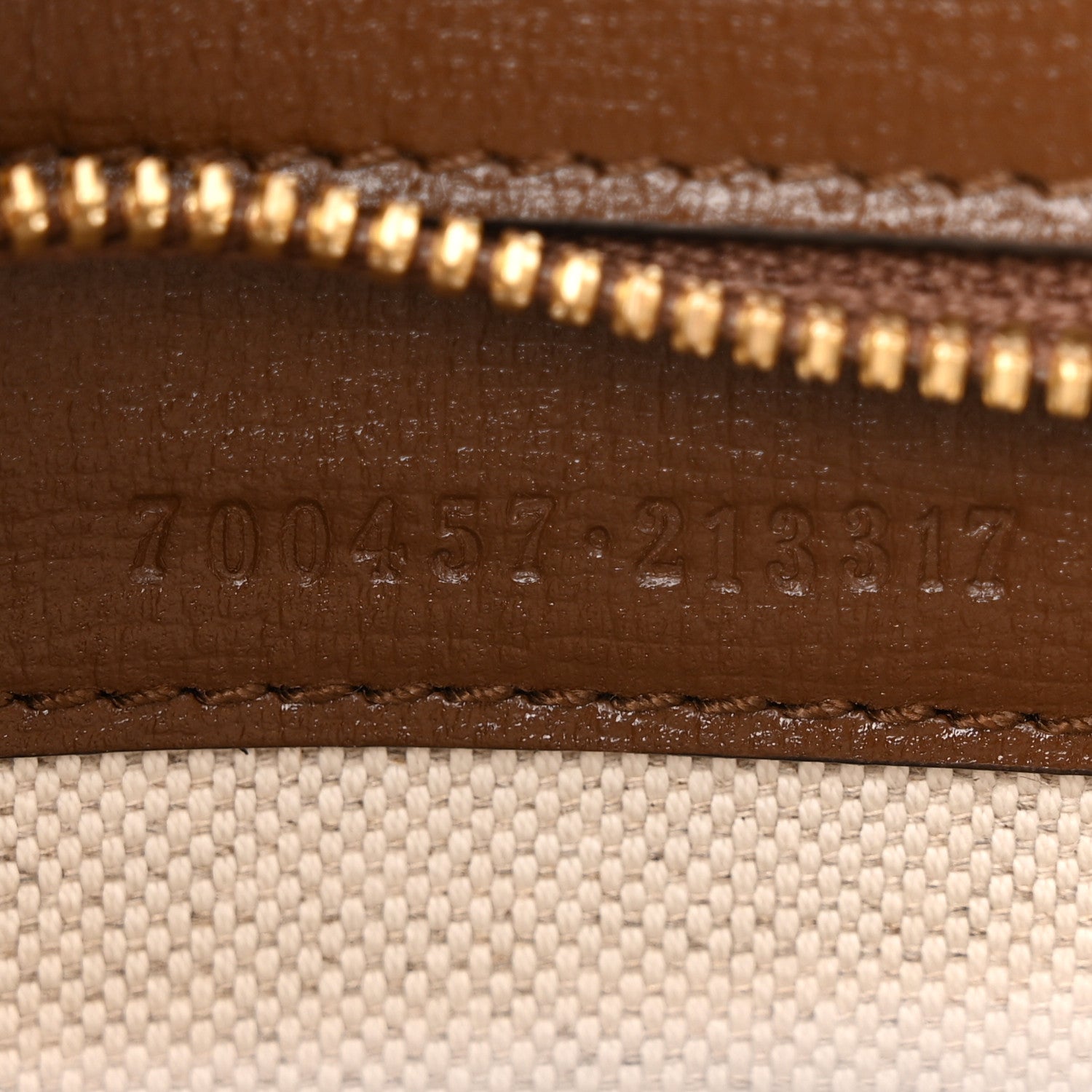 Gucci GG Supreme Monogram Azalea Calfskin Web Medium Horsebit 1955 Shoulder Bag Beige Ebony Brown Sugar 7 of 10