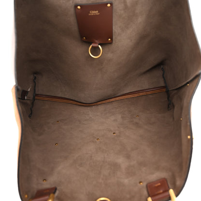Chloe Suede Patchwork Medium Marcie Tote Caramel 5 of 9