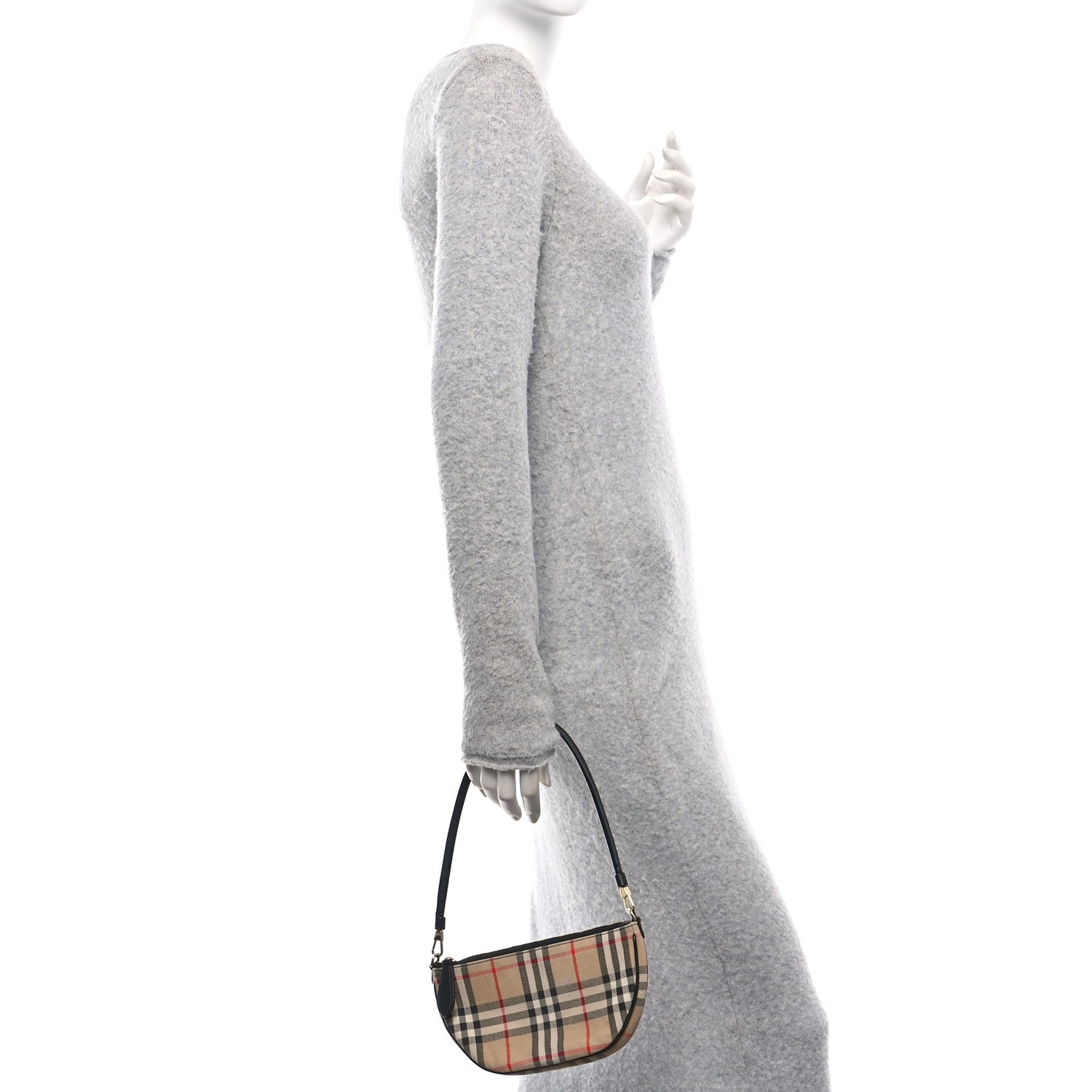 Burberry Vintage Check Calfskin Olympia Slim Pouch Archive Beige 2 of 10