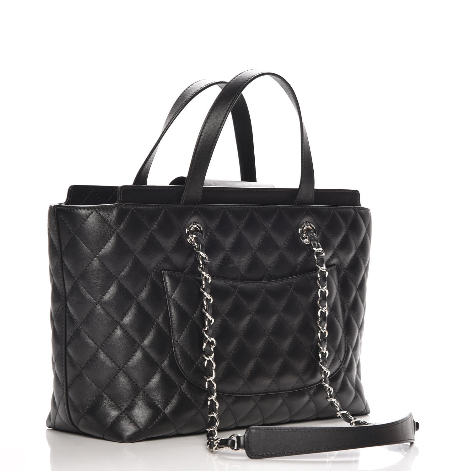 Chanel Calfskin Quilted Large Shopping Tote Black 4 of 8
