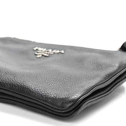 Prada Vitello Daino Double Zip Crossbody Bag Black 10 of 12
