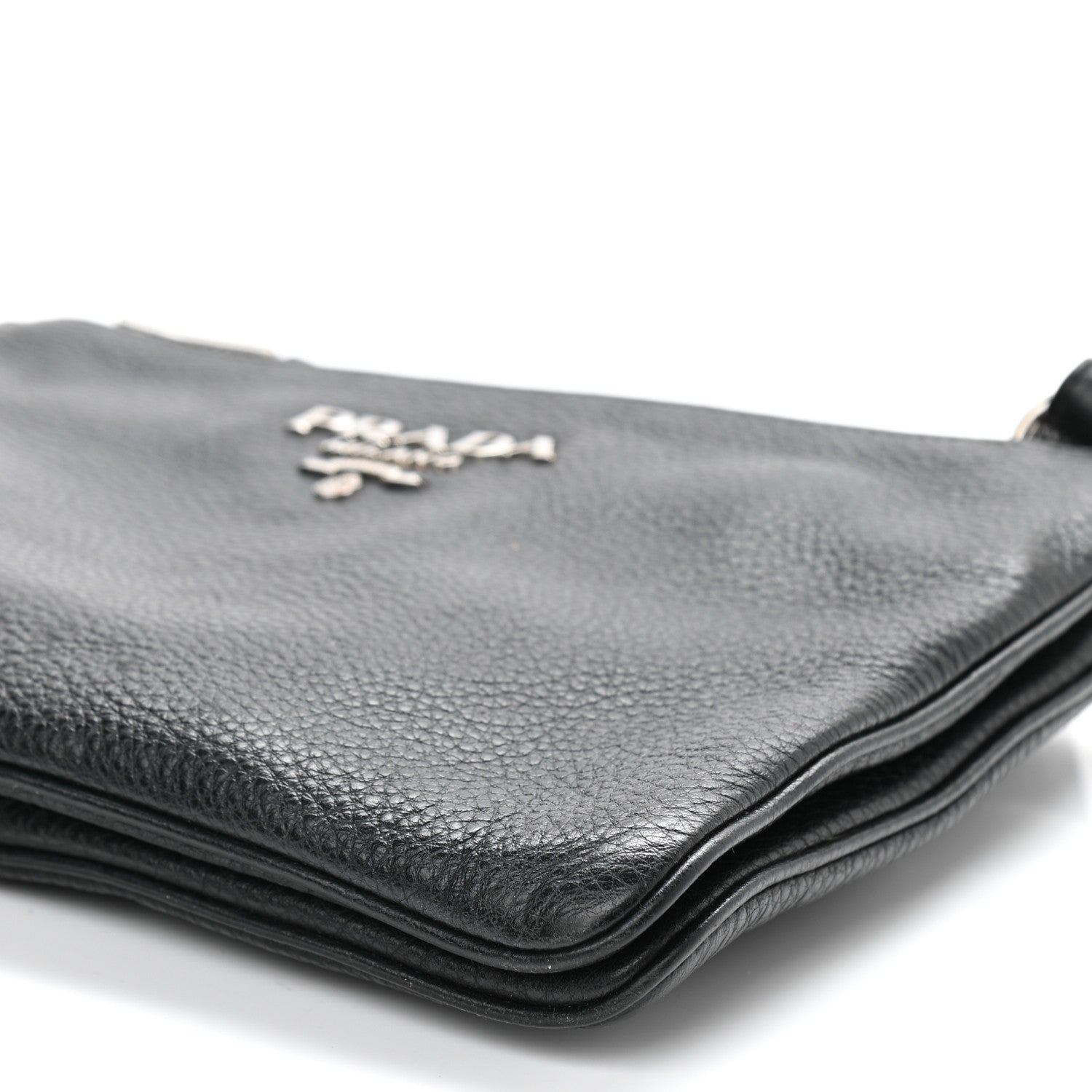 Prada Vitello Daino Double Zip Crossbody Bag Black 10 of 12