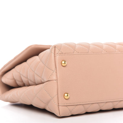 Chanel Caviar Quilted Medium Coco Handle Flap Light Beige 6 of 9