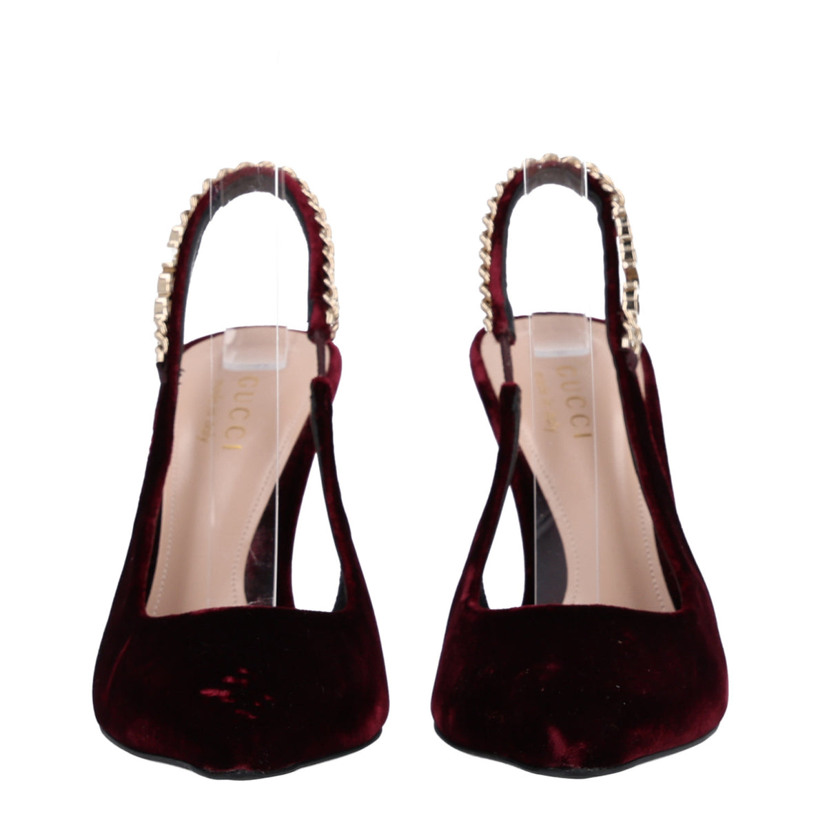 Gucci Velvet Crystal Nappa Charlotte Slingback Pumps 36.5 New Vineyard 3 of 11