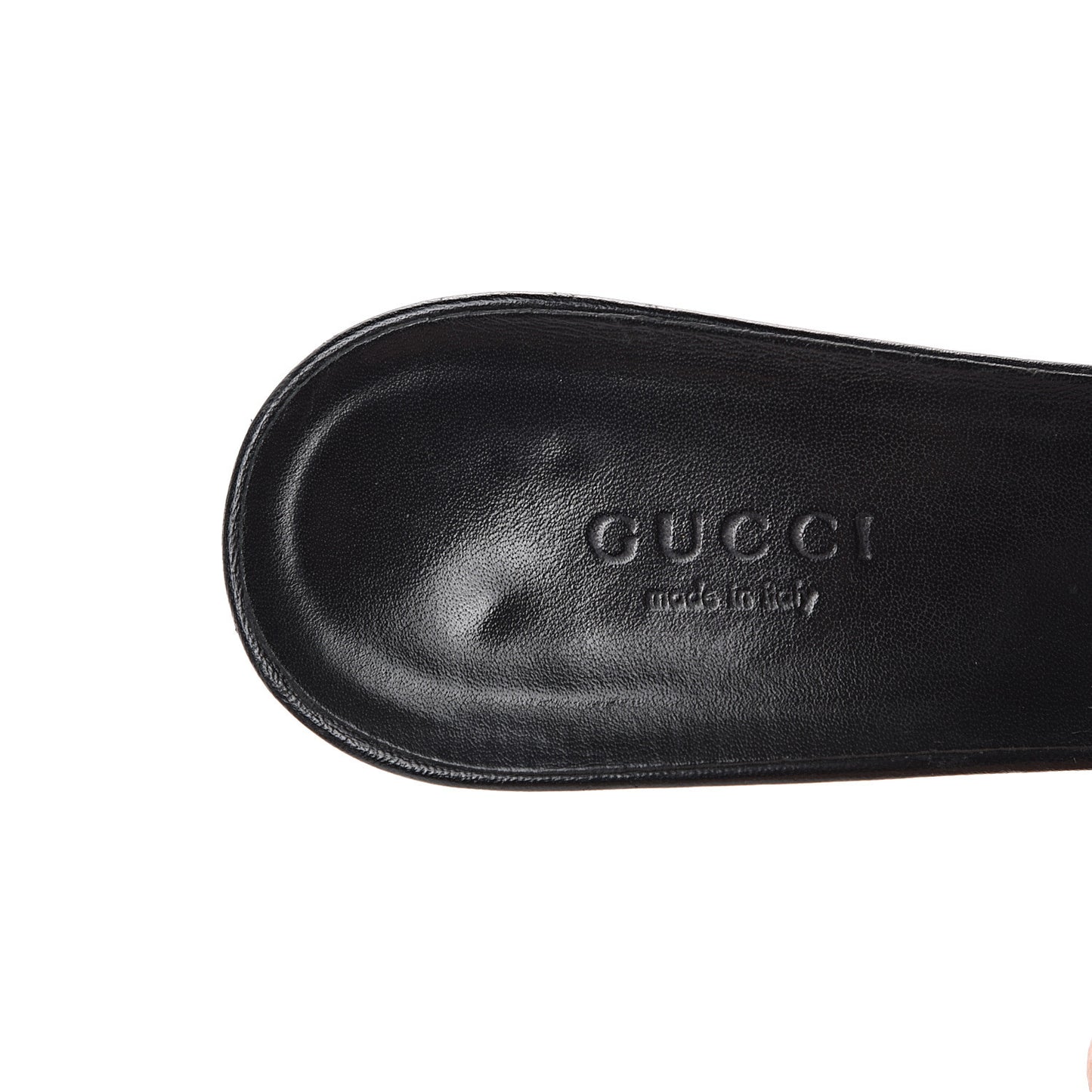 Calfskin Interlocking G Slide Sandal 7 Black