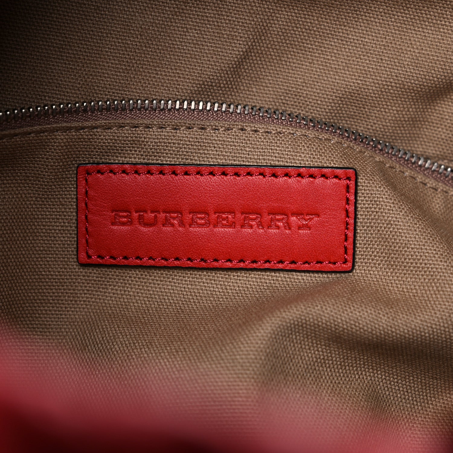 Burberry Grainy Calfskin Medium Ashby Hobo Cadmium Red 6 of 20