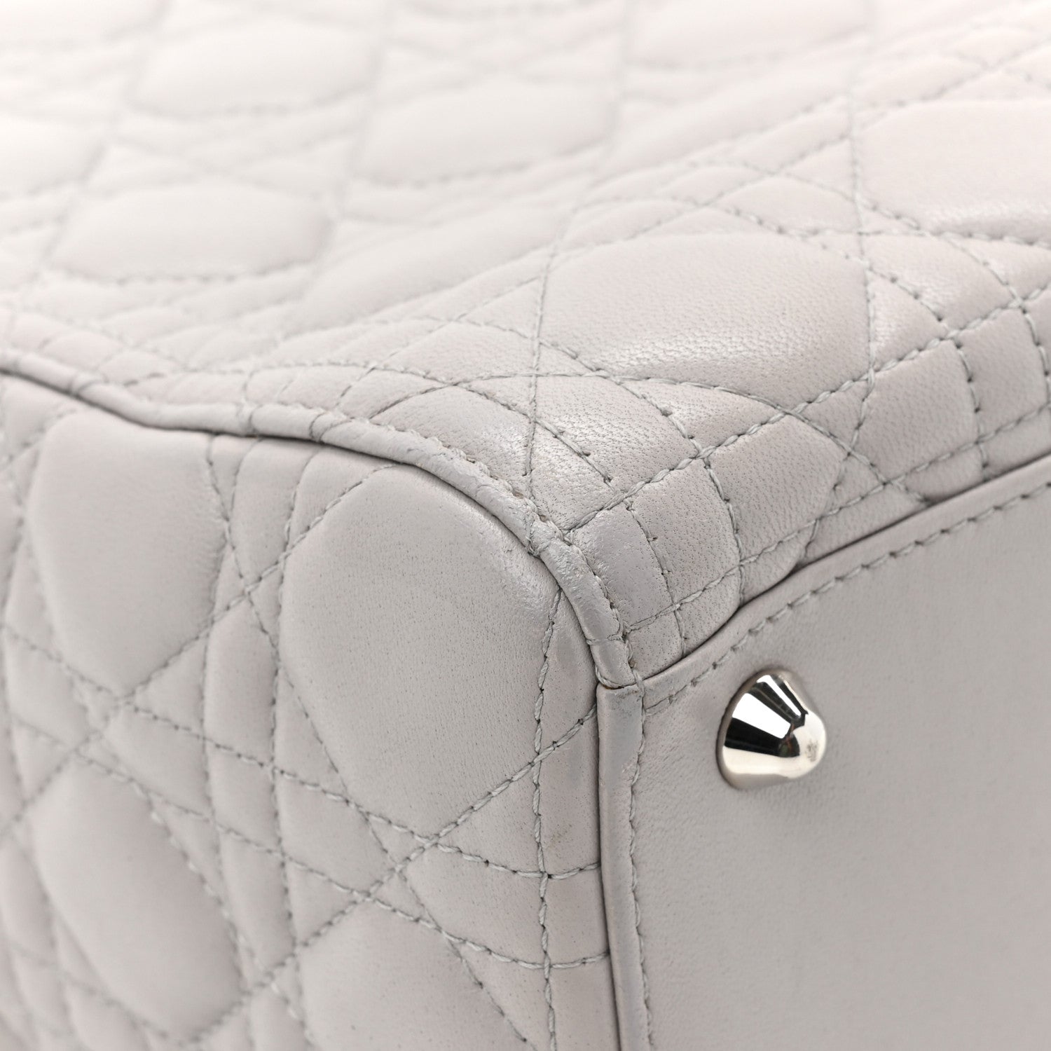 Christian Dior Lambskin Cannage Large Lady Dior Light Grey 11 of 15