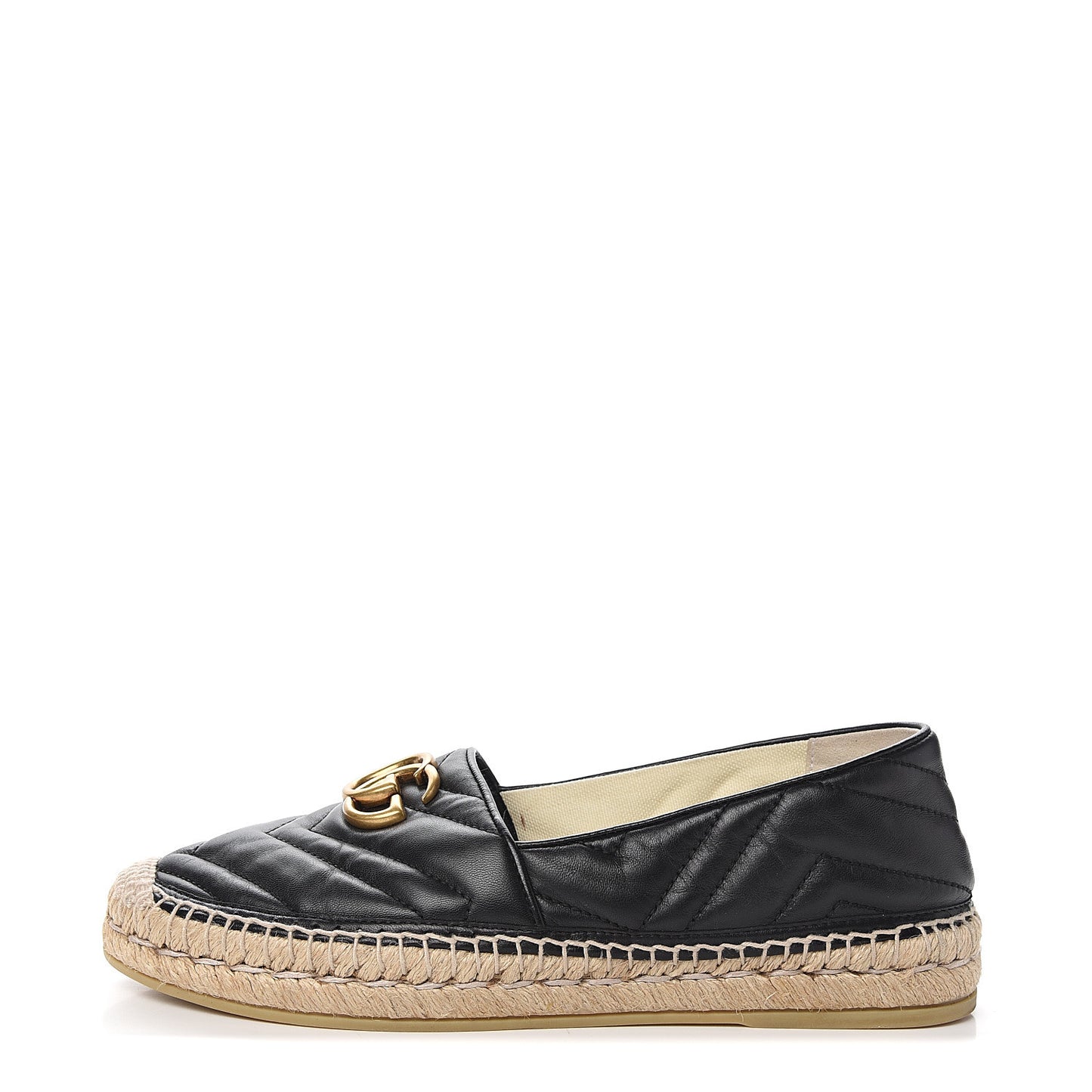 Nappa Matelasse GG Marmont Espadrilles 38.5 Black
