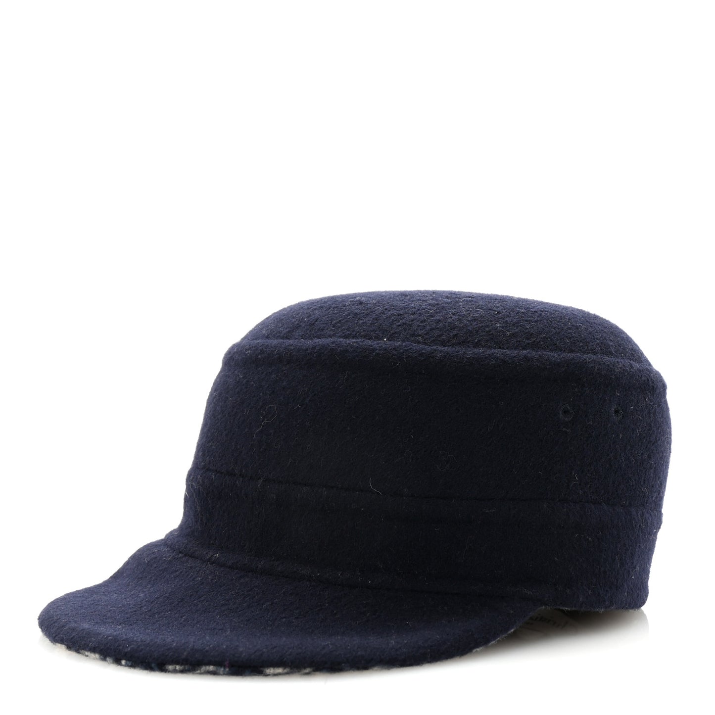 Wool Oblique Reversible Chic Military Cap 58 Blue