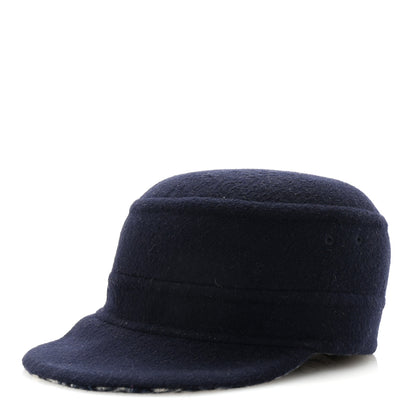 Christian Dior Wool Oblique Reversible Chic Military Cap 58 Blue 1 of 8