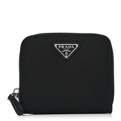 Prada Tessuto Nylon Compact Zip Around Wallet Black 1 of 4