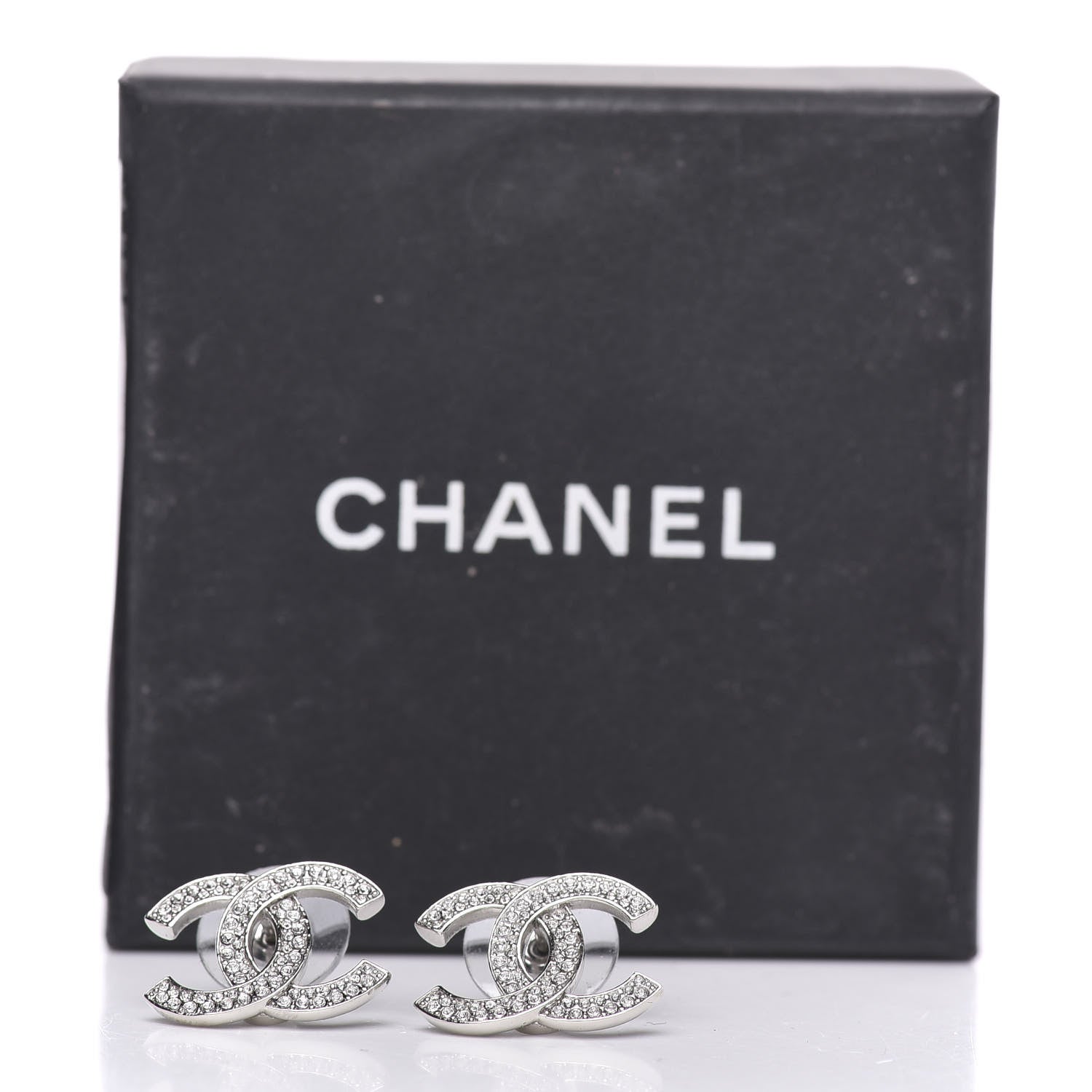 Chanel Crystal Palais Garnier CC Earrings Silver 5 of 5