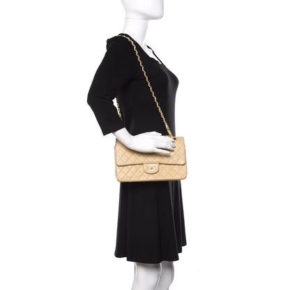 Chanel Lambskin Quilted Medium Double Flap Beige 2 of 11